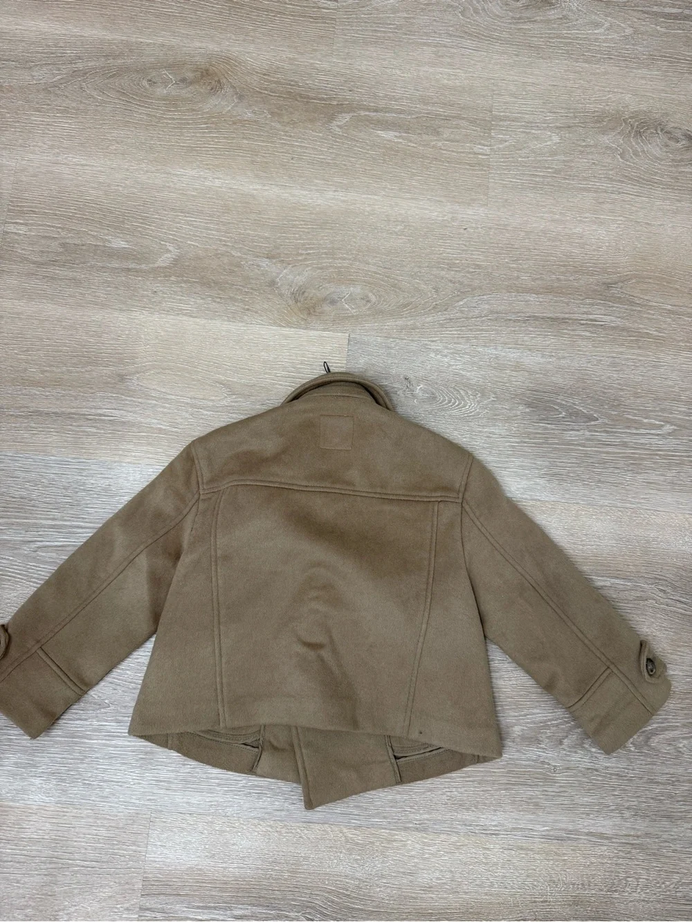 ZARA Girls Camel Wool Blend Double Breasted Peacoat Jacket Size 8-9